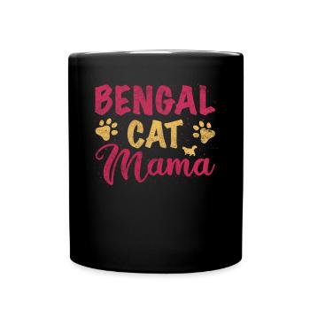 Bengal Cat Mom - Tasse einfarbig - Schwarz - Vorne