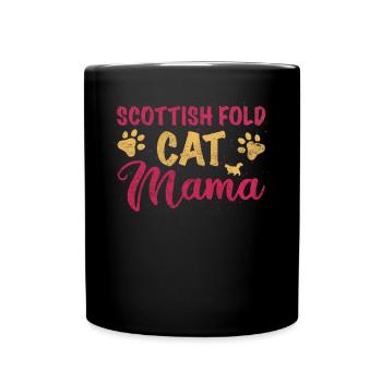 Scottish Fold Cat Mom - Tasse einfarbig - Schwarz - Vorne