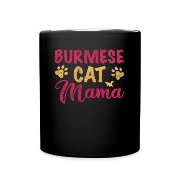 Burmese Cat Mom - Tasse einfarbig - Schwarz - Vorne