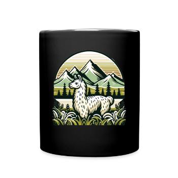 Mountaineer Lama : Aventure dans les hauteurs - Mug uni - noir - Devant