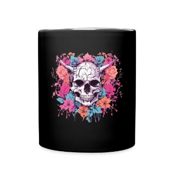 Demons Skull Pastel Gothic Occult Design - Full Colour Mug - black - Front