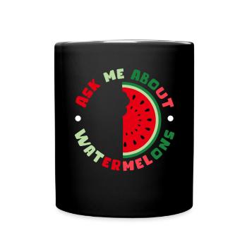 Pastèque Angurie Arbuse pâtisserie cadeau - Mug uni - noir - Devant