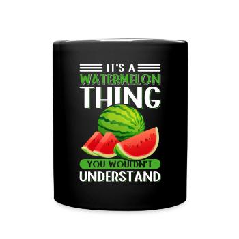 Pastèque Angurie pâte Arbuse cadeau - Mug uni - noir - Devant