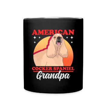 American Cocker Spaniel grand-père chiens cadeau - Mug uni - noir - Devant