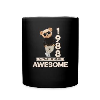 1988 Geburtstag Teddy Bär Being Awesome Orignal - Tasse einfarbig - Schwarz - Vorne