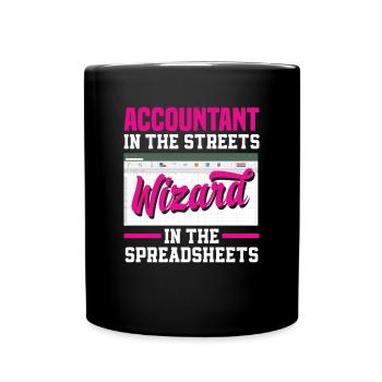 Lustiges Steuerberater Buchhalter Geschenk - Tasse einfarbig - Schwarz - Vorne