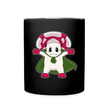 Pilz Halloween Vampir - Tasse einfarbig - Schwarz - Vorne