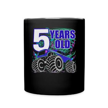 Monster Truck Adventure for 5-Year-Olds - Full Colour Mug - black - Front