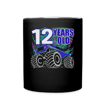 12 Years Monster Truck Party - Full Colour Mug - black - Front