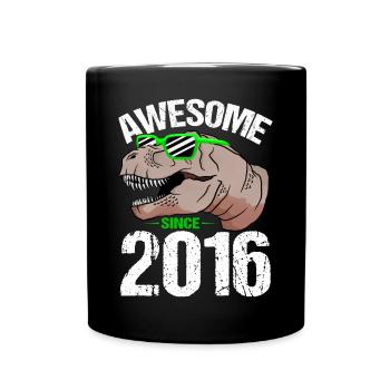 T-Rex Abenteurer Seit 2016 Stylisch - Tasse einfarbig - Schwarz - Vorne