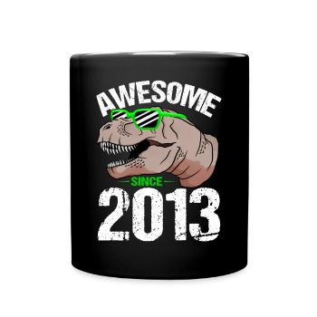 T-Rex Urgewalt Seit 2013 Jubiläum - Tasse einfarbig - Schwarz - Vorne