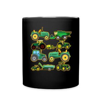 Traktorliebhaber Lustiges Traktorgeschenk - Tasse einfarbig - Schwarz - Vorne