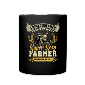 Traktorliebhaber Lustiges Traktorgeschenk - Tasse einfarbig - Schwarz - Vorne