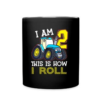 2 cadeau d’anniversaire tracteur drôle - Mug uni - noir - Devant
