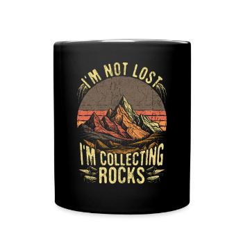 Geologist Rock Collecting Retro Funny Geology - Full Colour Mug - black - Front