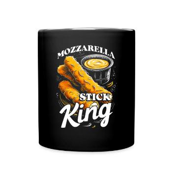 Mozzarella Stick König - Tasse einfarbig - Schwarz - Vorne