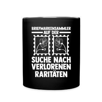 Philatelie Briefmarkensammlung Briefmarkensammler - Tasse einfarbig - Schwarz - Vorne