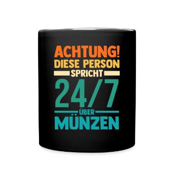 Numismatik Münzensammlung Münzensammler - Tasse einfarbig - Schwarz - Vorne