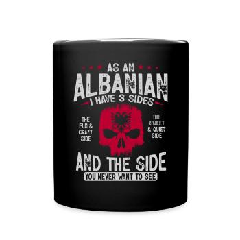 Albanische Flagge Albanischer Adler Shqiponja - Tasse einfarbig - Schwarz - Vorne