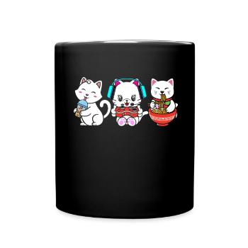 Chat Boba Thé Bubble Tea Gaming Gamer Ramen Anime - Mug uni - noir - Devant