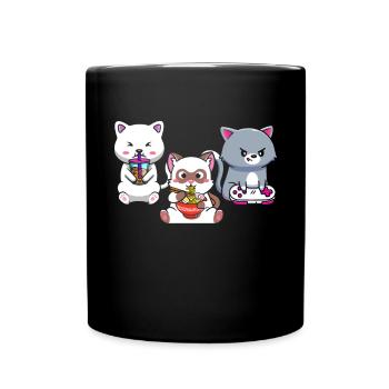 Chat Boba Thé Bubble Tea Gaming Gamer Ramen Anime - Mug uni - noir - Devant