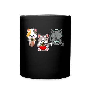 Chat Boba Thé Bubble Tea Gaming Gamer Ramen Anime - Mug uni - noir - Devant