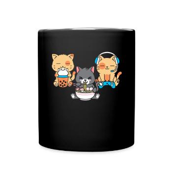 Chat Boba Thé Bubble Tea Gaming Gamer Ramen Anime - Mug uni - noir - Devant