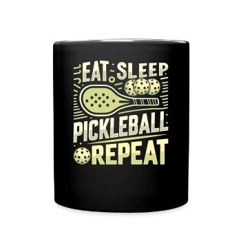 Eat Sleep Pickleball Repeat - Full Colour Mug - black - Front
