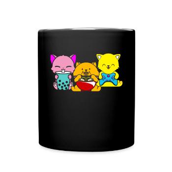 Chat Boba Thé Bubble Tea Gaming Gamer Ramen Anime - Mug uni - noir - Devant