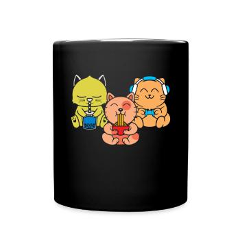 Chat Boba Thé Bubble Tea Gaming Gamer Ramen Anime - Mug uni - noir - Devant