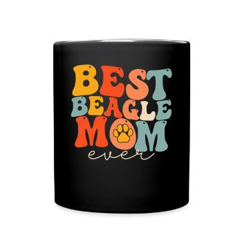 Groovy Dog Beagle-Liebhaber - Tasse einfarbig - Schwarz - Vorne