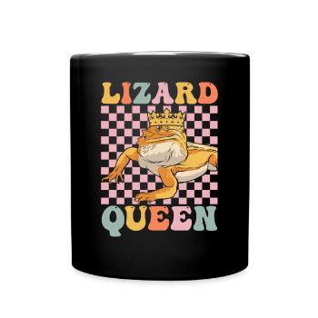 Groovy Bearded Dragon Girl Lizard Lover - Full Colour Mug - black - Front