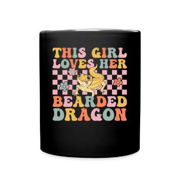 Bearded Dragon Girl - Full Colour Mug - black - Front