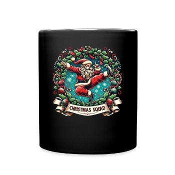 Christmas Squad Santa Claus Weihnachten Xmas - Tasse einfarbig - Schwarz - Vorne
