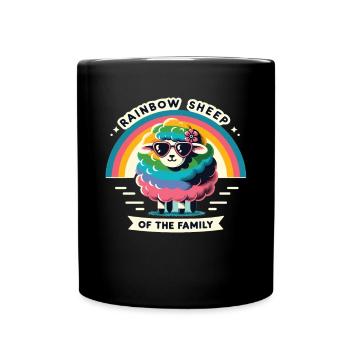 Mouton arc-en-ciel de la famille Pride Gay Pride Lgbt - Mug uni - noir - Devant
