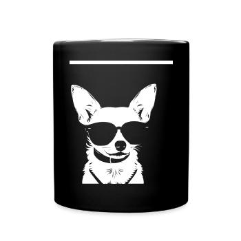 Funny Chihuahua wearing Sunglasses Chihuahuas - Full Colour Mug - black - Front