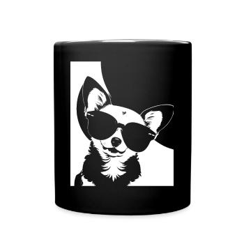 Funny Chihuahua wearing Sunglasses Chihuahuas - Full Colour Mug - black - Front