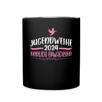 Jugendweihe 2024 Mädchen Junge - Tasse einfarbig - Schwarz - Vorne