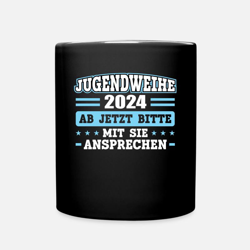 Jugendweihe 2024 Mädchen Junge - Tasse einfarbig - Schwarz