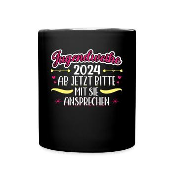 Jugendweihe 2024 Mädchen Junge - Tasse einfarbig - Schwarz - Vorne