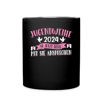 Jugendweihe 2024 Mädchen Junge - Tasse einfarbig - Schwarz - Vorne