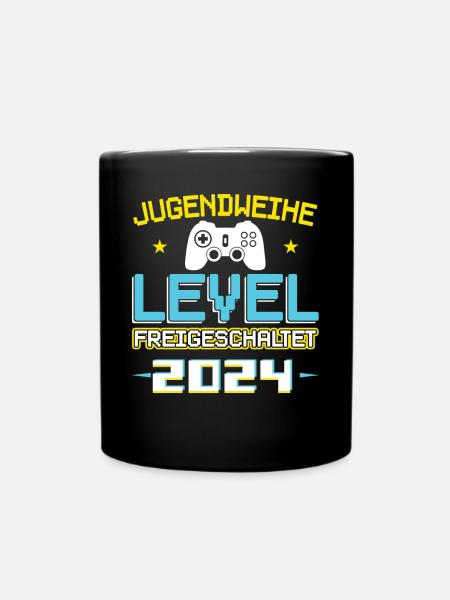 Jugendweihe 2024 Mädchen Junge - Tasse einfarbig - Schwarz