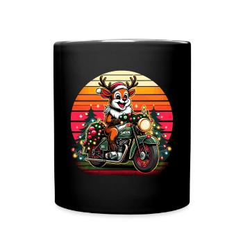 Simson S51 Enduro - Weihnachts - für Ihn lustiges - Tasse einfarbig - Schwarz - Vorne