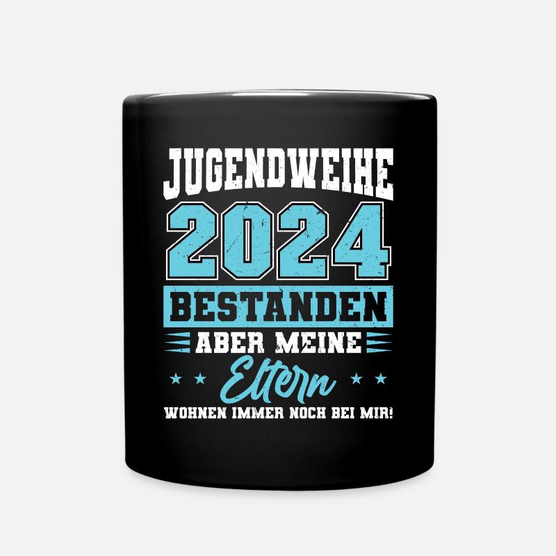 Jugendweihe 2024 Mädchen Junge - Tasse einfarbig - Schwarz