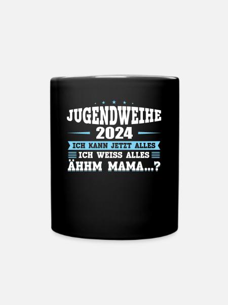 Jugendweihe 2024 Mädchen Junge - Tasse einfarbig - Schwarz