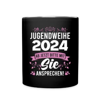 Jugendweihe 2024 Mädchen Junge - Tasse einfarbig - Schwarz - Vorne