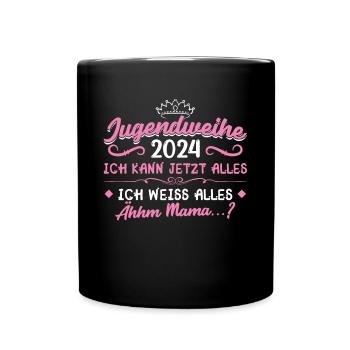 Jugendweihe 2024 Mädchen Junge - Tasse einfarbig - Schwarz - Vorne
