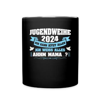Jugendweihe 2024 Mädchen Junge - Tasse einfarbig - Schwarz - Vorne