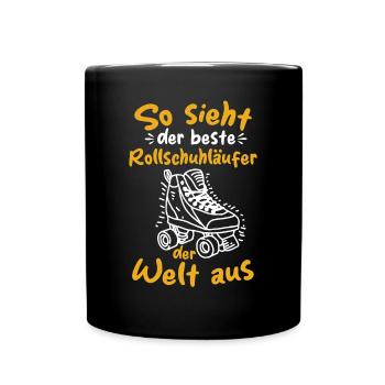 Rollschuh Rollschuhfahrer Rollschuhläufer - Tasse einfarbig - Schwarz - Vorne