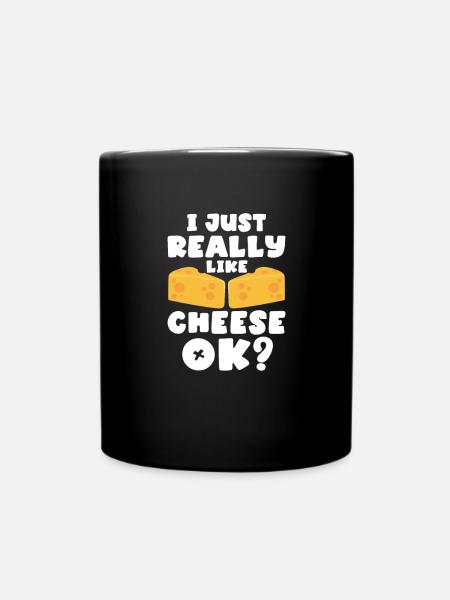 Käse Käsekuchen Essen Geschenk - Tasse einfarbig - Schwarz